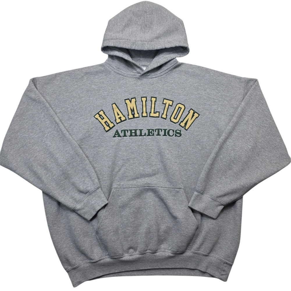 Neff Hamilton Athletics Hoodie Mens XXL Gray Embroidered Pullover Sweatshirt